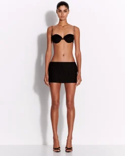 Alex Perry Low Rise Mini Skirt in Wool Pinstripe