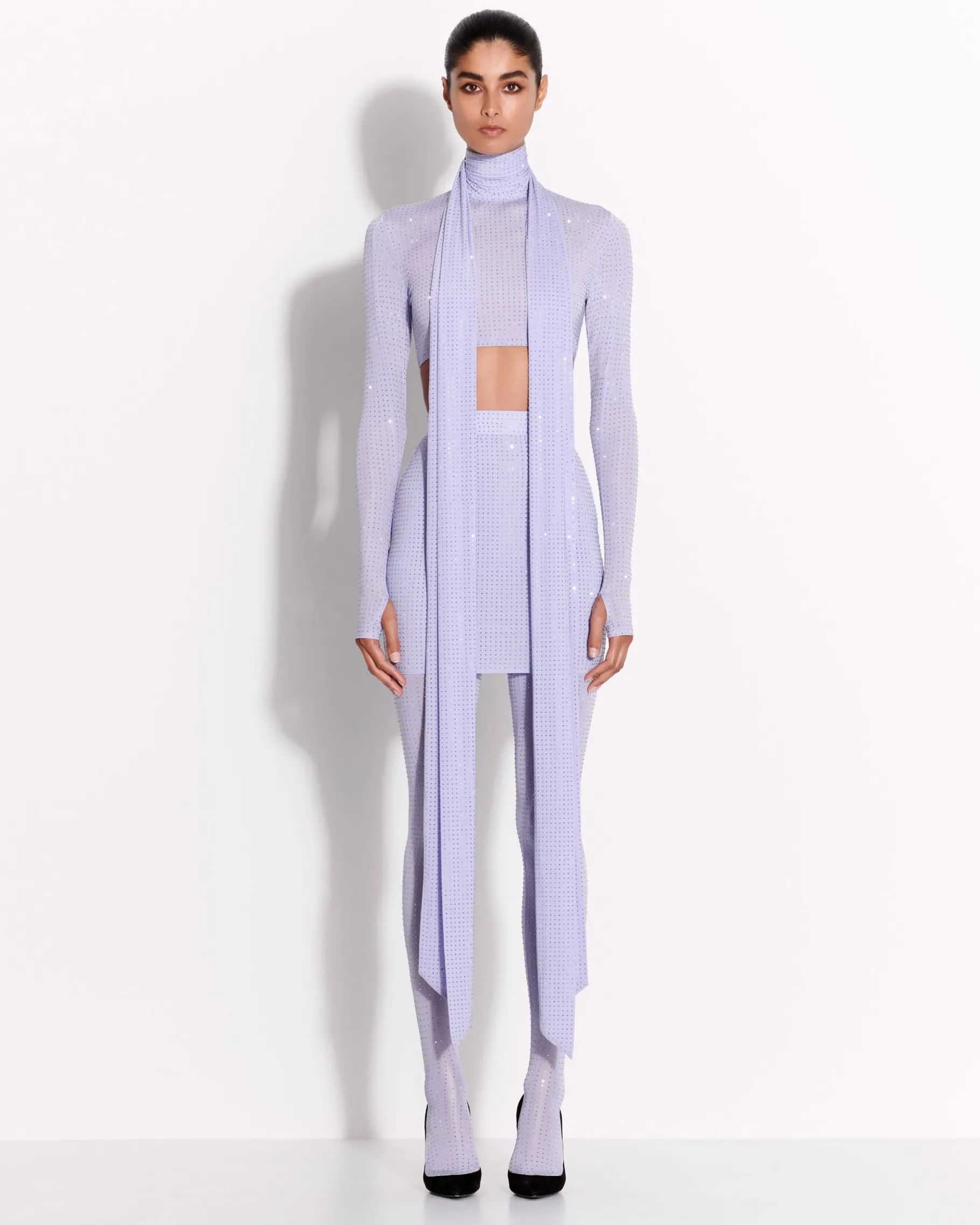 Alex Perry Mini Skirt in Crystal Jersey