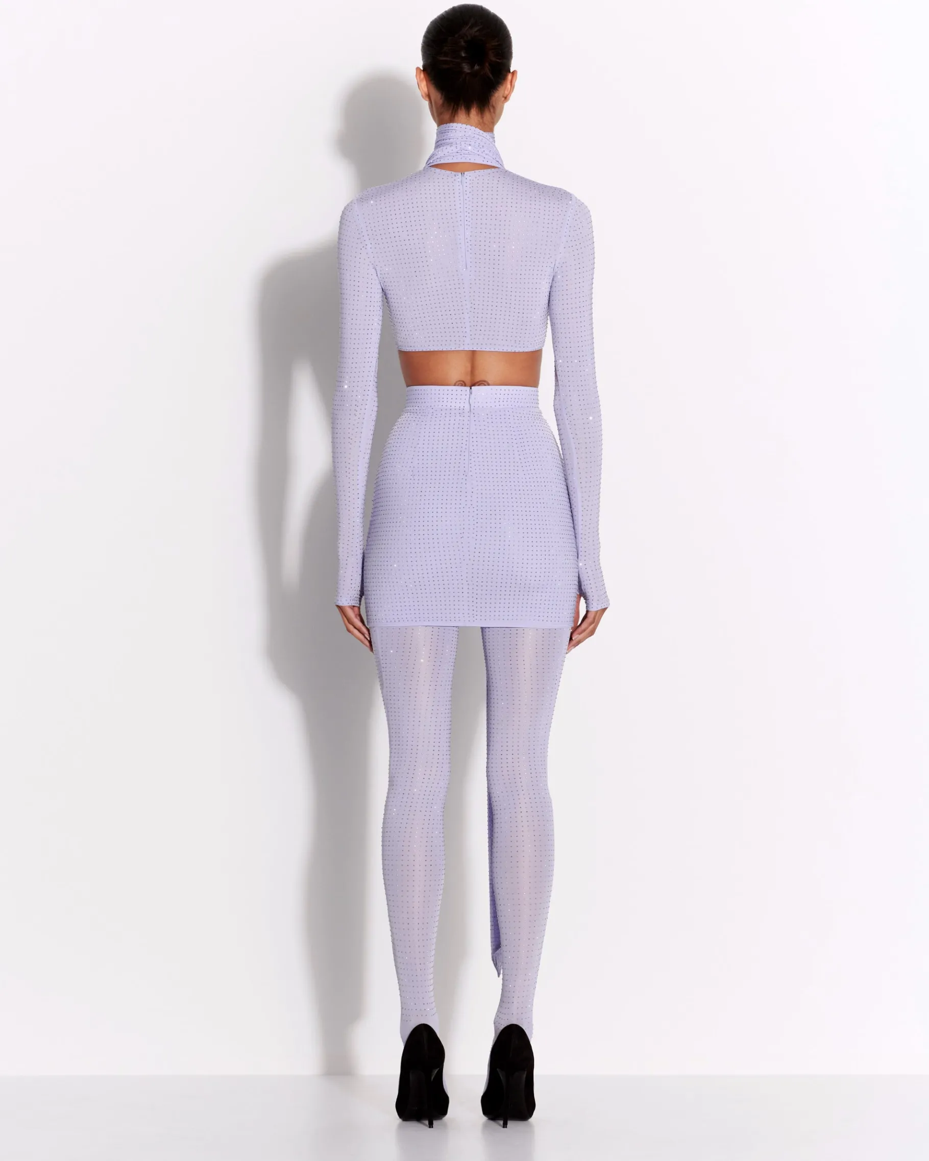 Alex Perry Mini Skirt in Crystal Jersey