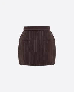 Alex Perry Mini Skirt in Lurex Pinstripe