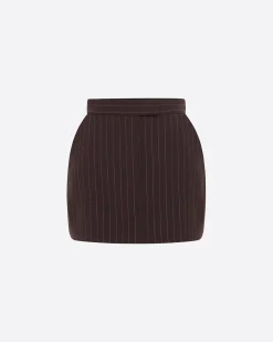 Alex Perry Mini Skirt in Lurex Pinstripe