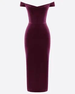 Alex Perry Off Shoulder Corset Dress in Velvet