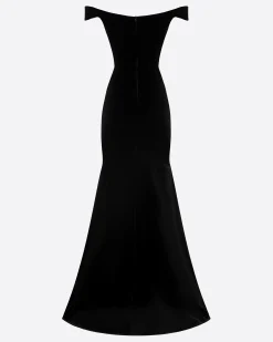 Alex Perry Off Shoulder Corset Gown in Velvet