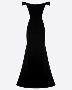 Alex Perry Off Shoulder Corset Gown in Velvet
