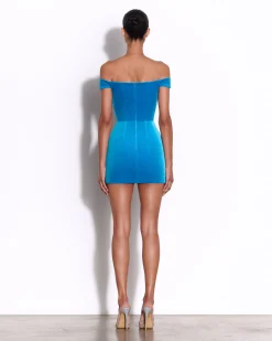 Alex Perry Off Shoulder Corset Mini Dress in Velvet