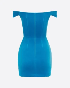 Alex Perry Off Shoulder Corset Mini Dress in Velvet