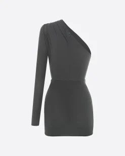 Alex Perry One Sleeve Mini Dress in Crepe Jersey