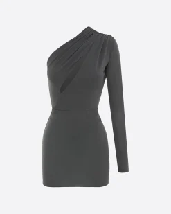 Alex Perry One Sleeve Mini Dress in Crepe Jersey