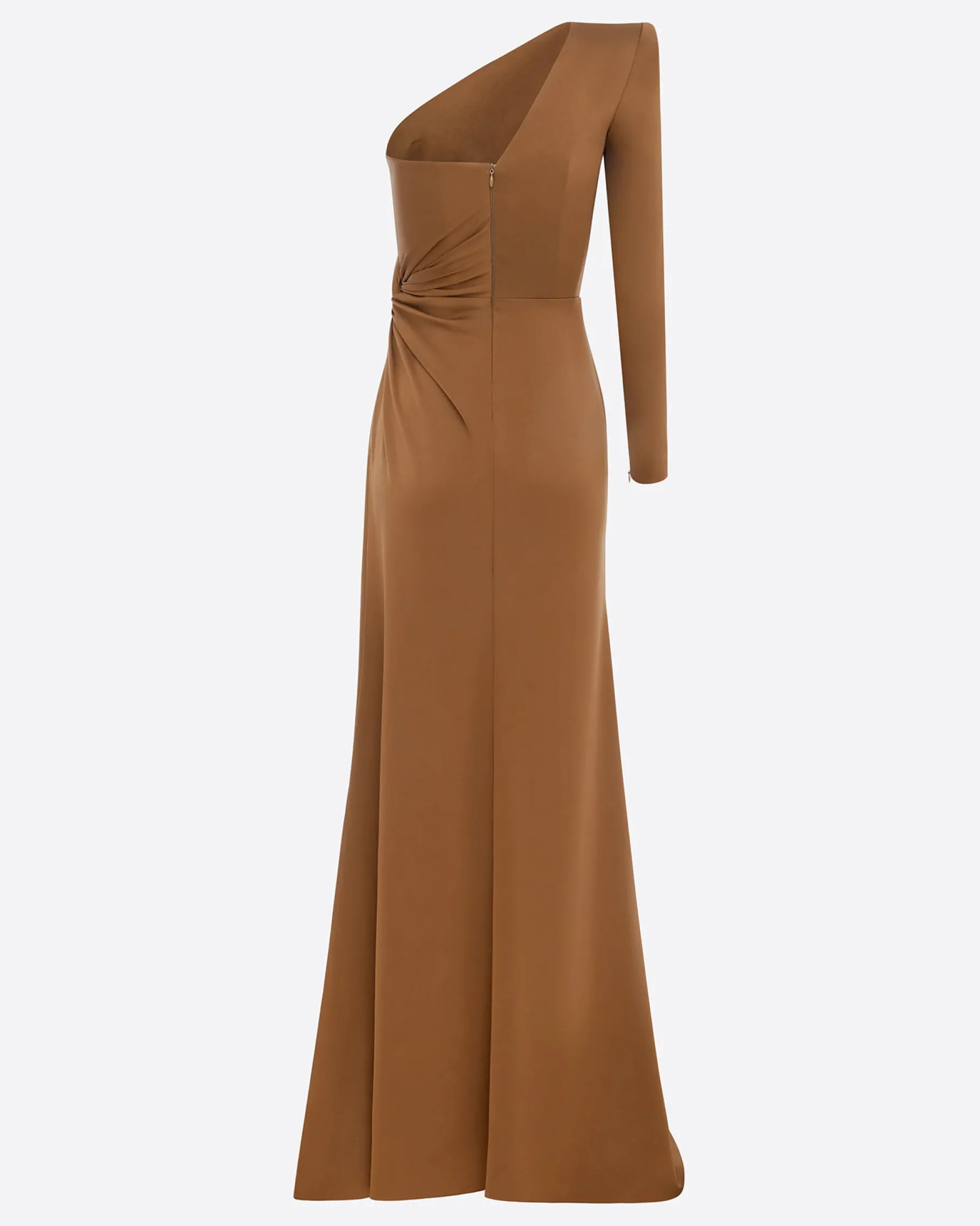 Alex Perry One Sleeve Twist Gown in Satin Crepe