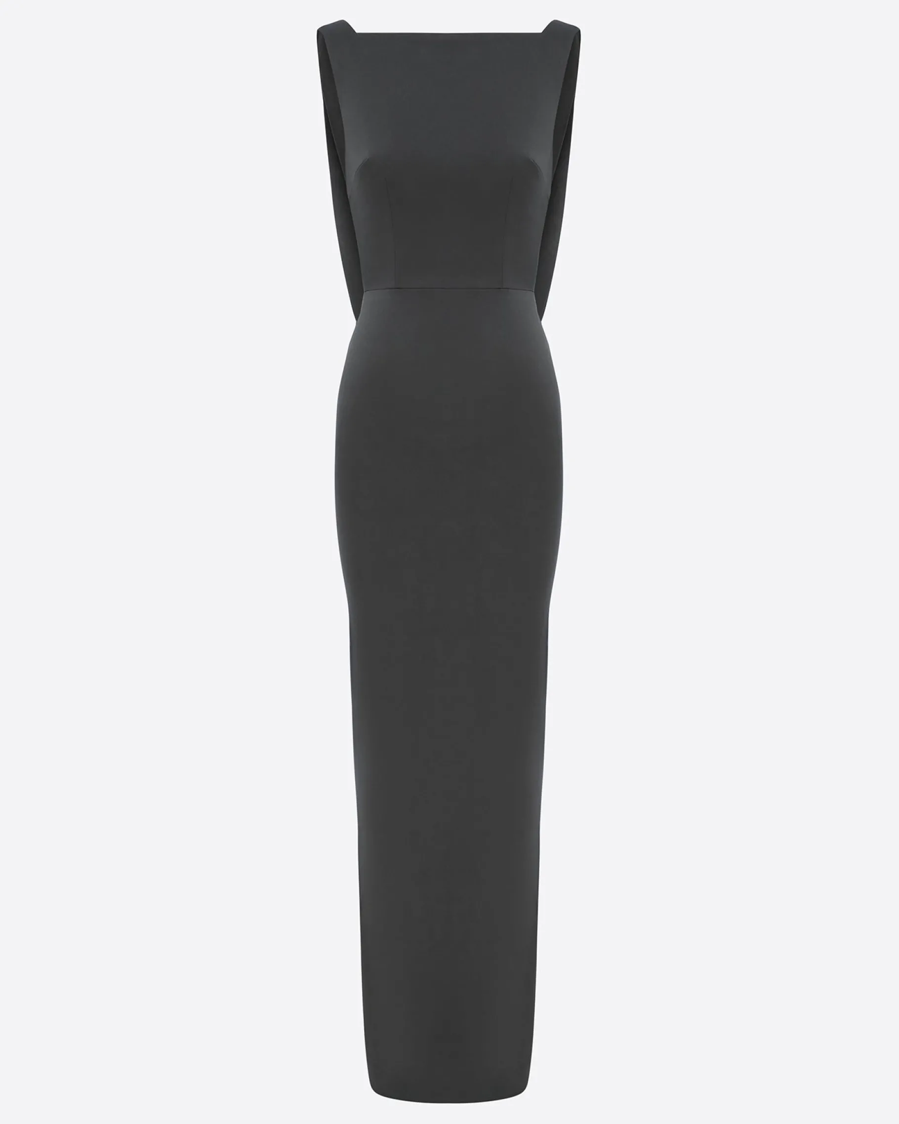 Alex Perry Open Back Drape Column in Satin Crepe