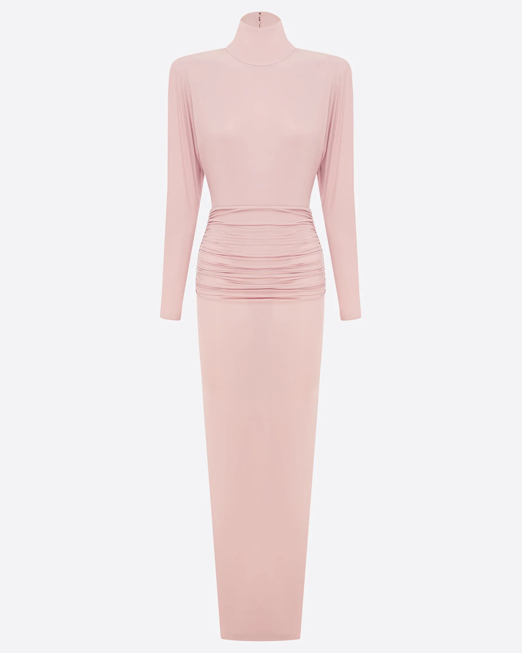 Alex Perry Open Back Drape Column in Jersey