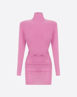 Alex Perry Open Back Drape Mini Dress in Jersey