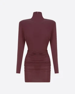 Alex Perry Open Back Drape Mini Dress in Jersey