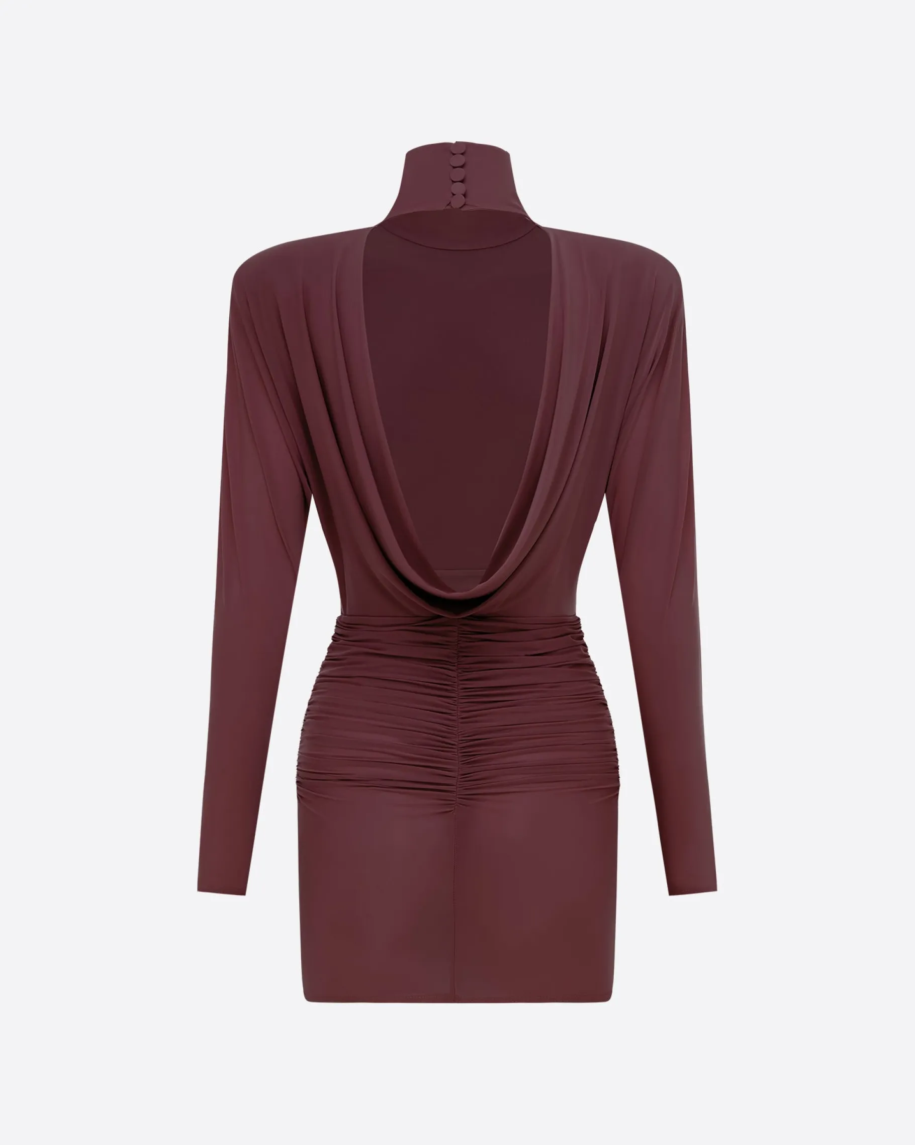 Alex Perry Open Back Drape Mini Dress in Jersey