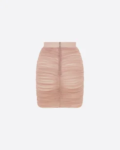 Alex Perry Ruched Mini Skirt in Fine Mesh