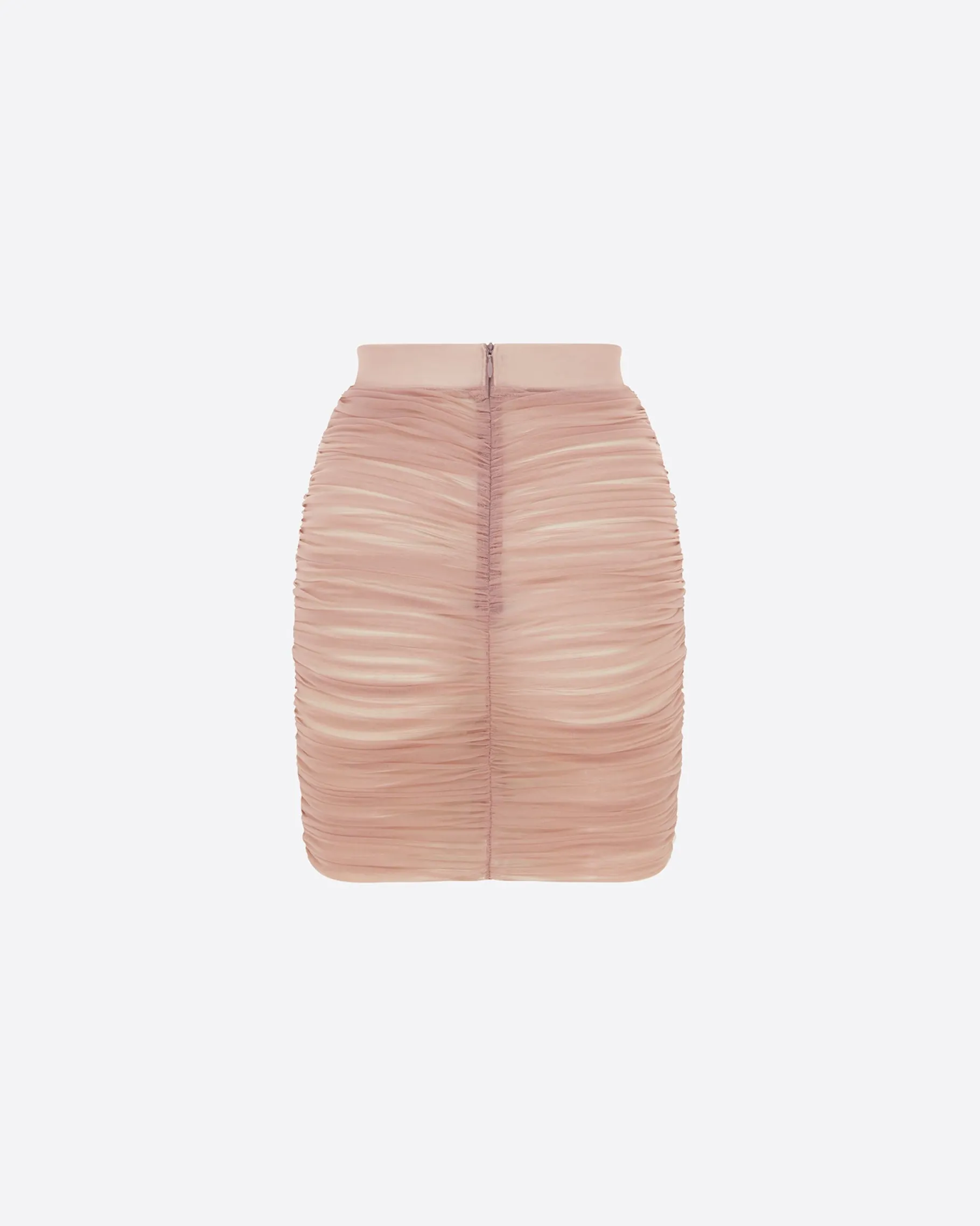 Alex Perry Ruched Mini Skirt in Fine Mesh