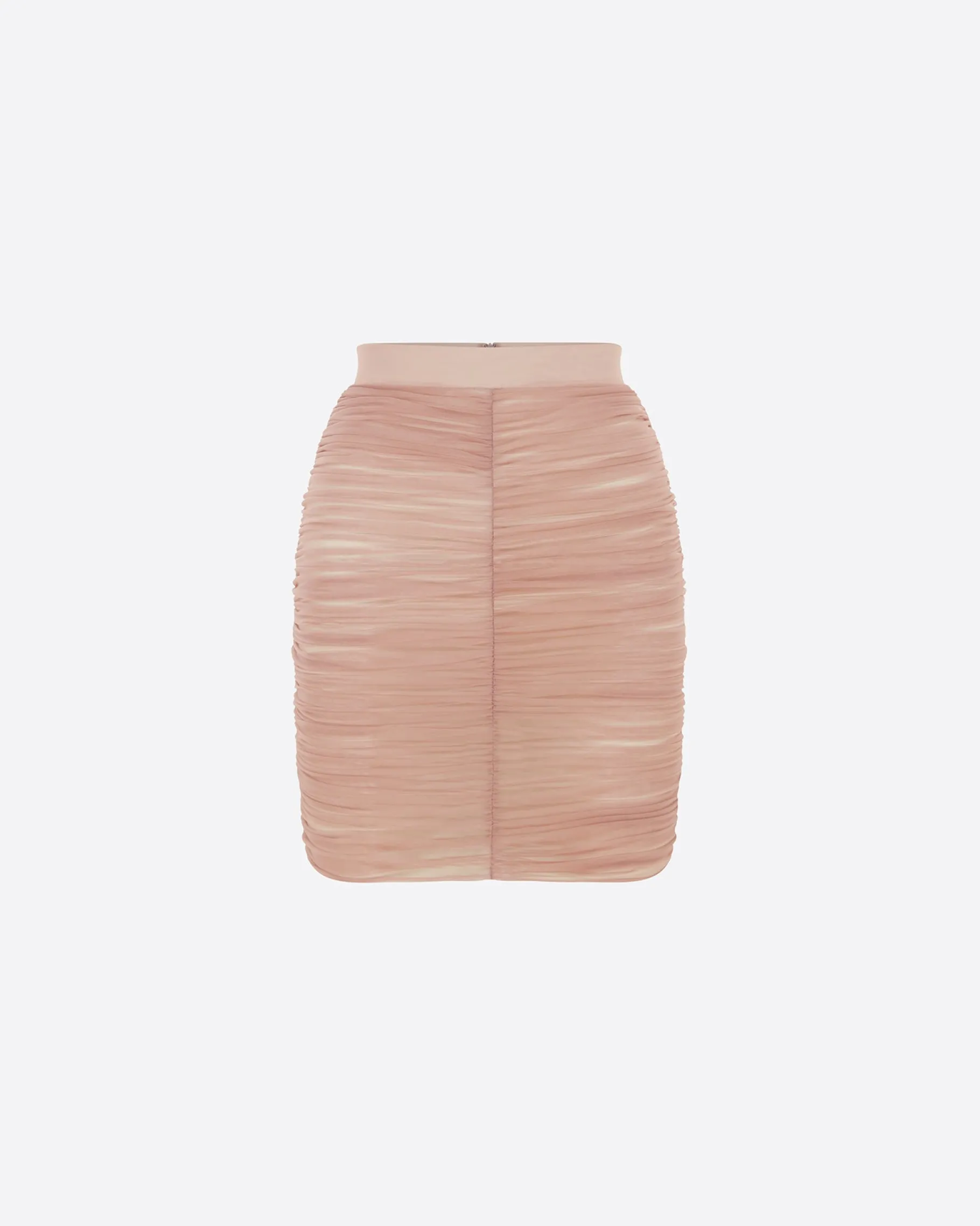 Alex Perry Ruched Mini Skirt in Fine Mesh