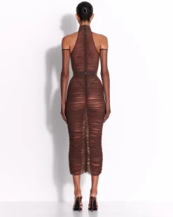 Alex Perry Ruched Skirt in Fine Mesh