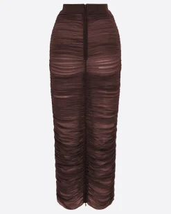 Alex Perry Ruched Skirt in Fine Mesh