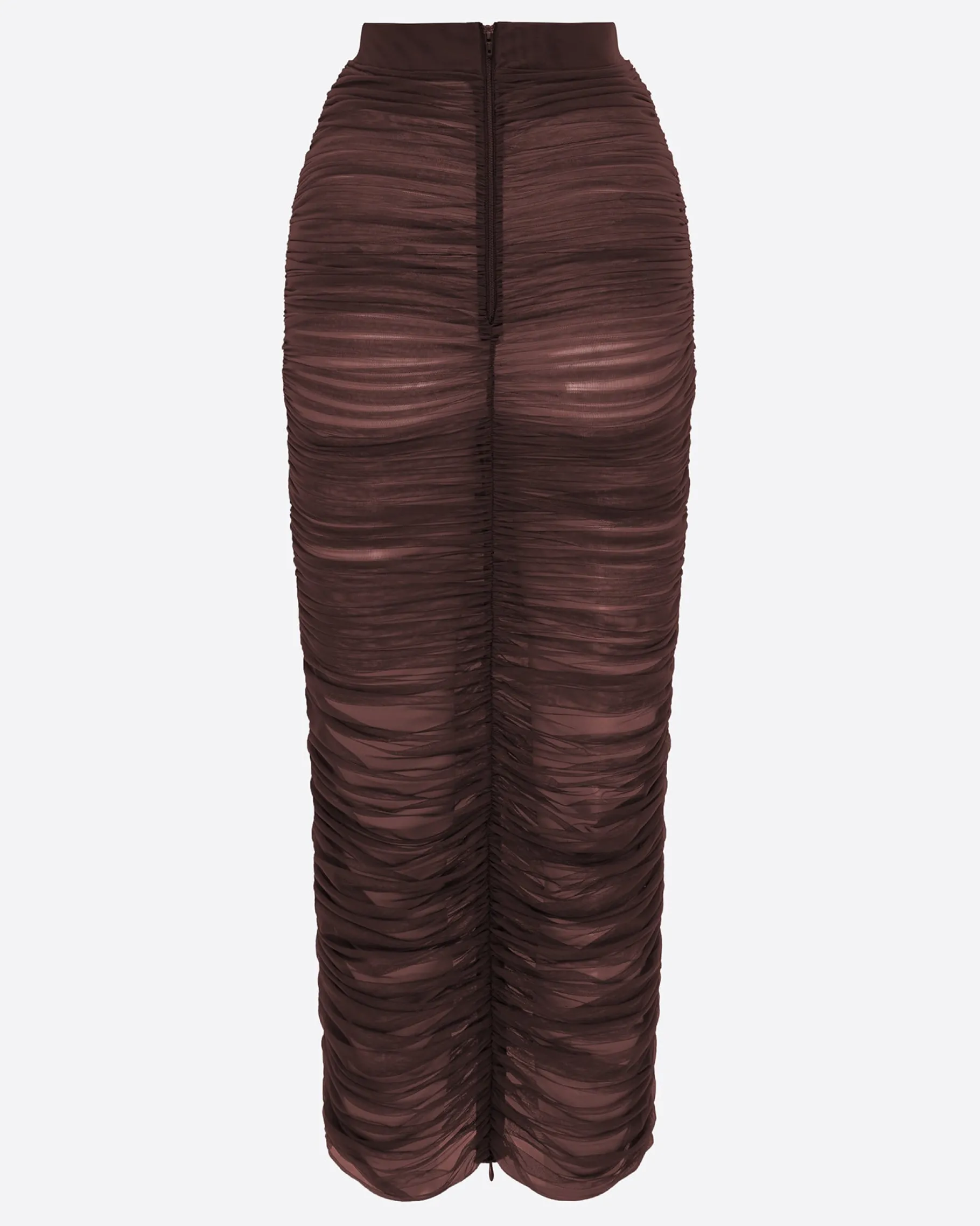 Alex Perry Ruched Skirt in Fine Mesh