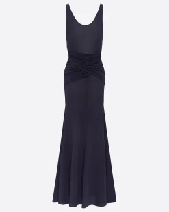 Alex Perry Scoop Wrap Gown in Crepe Jersey