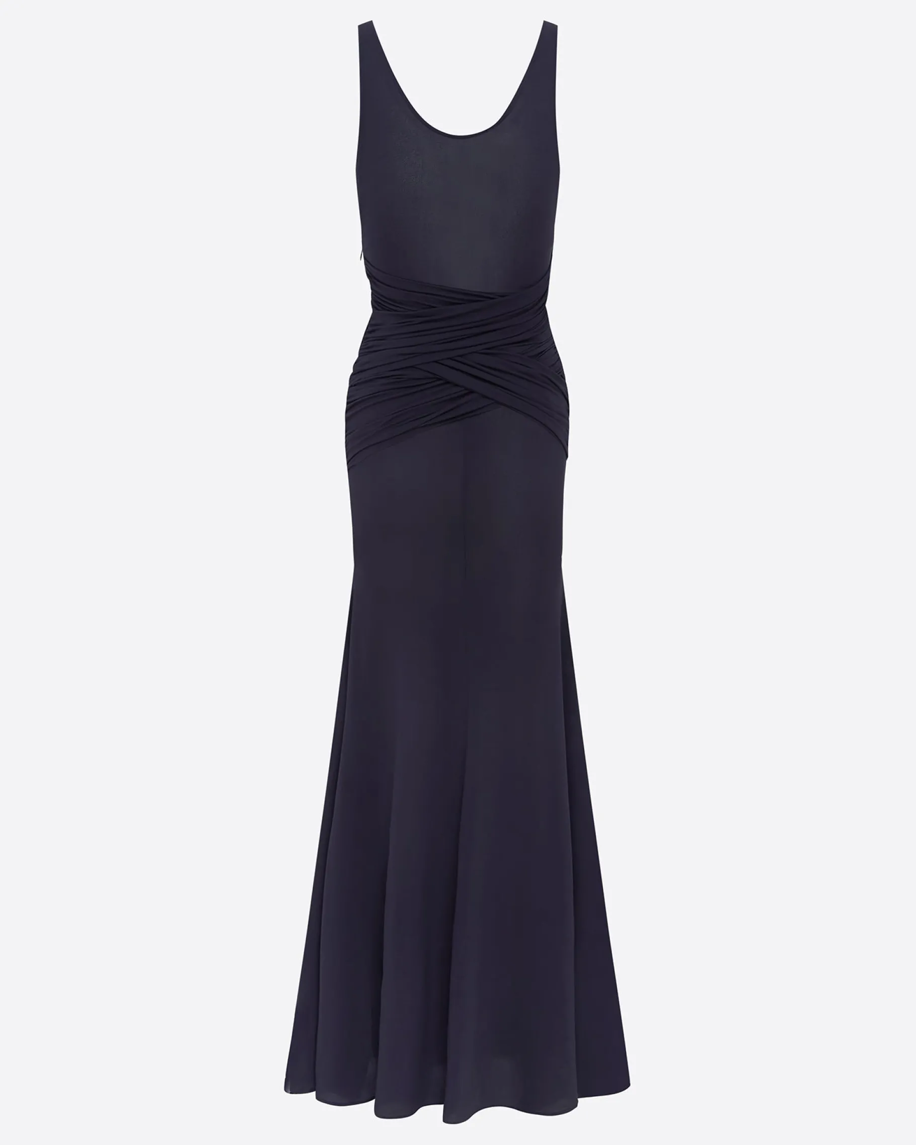 Alex Perry Scoop Wrap Gown in Crepe Jersey