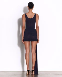 Alex Perry Scoop Wrap Mini Dress in Crepe Jersey
