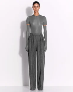 Alex Perry Short Sleeve Bodysuit in Crystal Jersey