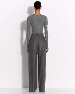 Alex Perry Short Sleeve Bodysuit in Crystal Jersey