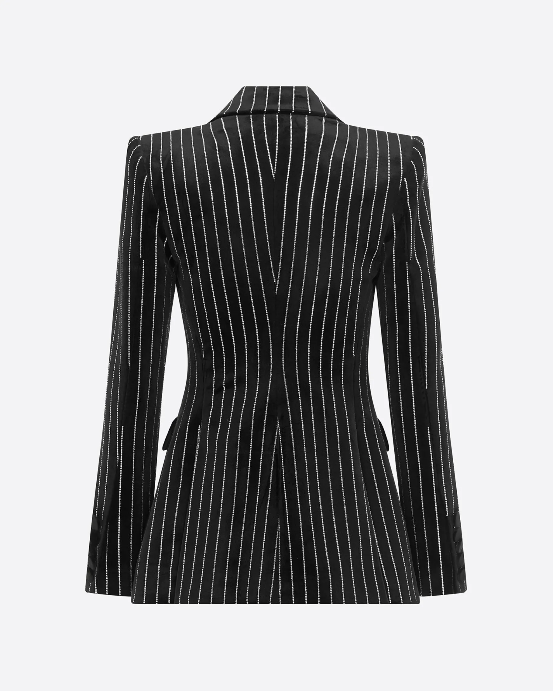 Alex Perry Single Breasted Fitted Blazer in Crystal Velvet