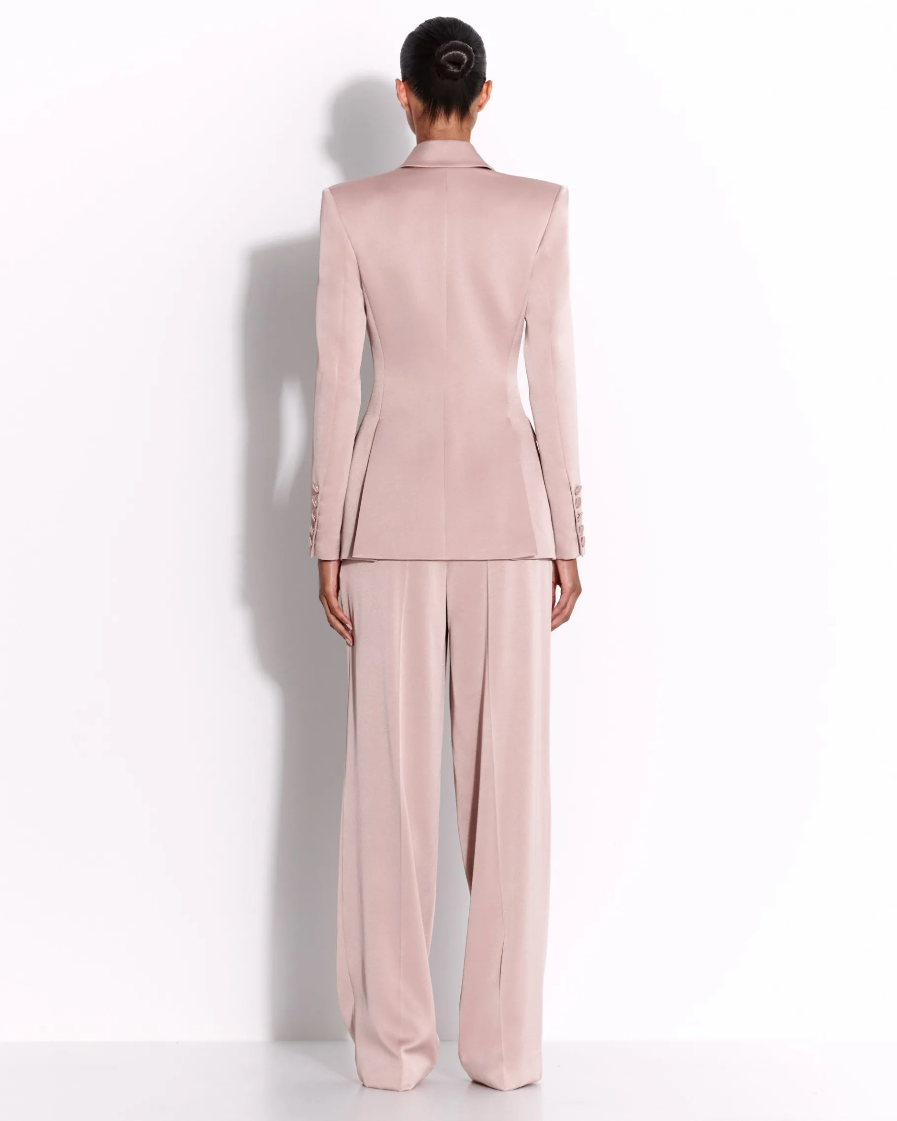 Alex Perry Single Breasted Fitted Blazer in Satin Crepe