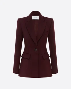 Alex Perry Single Breasted Fitted Blazer in Wool Suiting