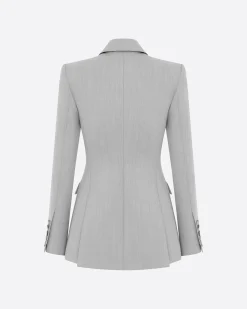 Alex Perry Single Breasted Fitted Blazer in Wool Suiting