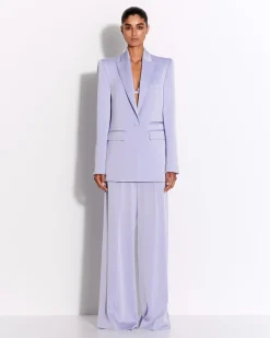 Alex Perry Single Breasted Oversized Blazer in Satin Crepe