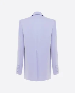 Alex Perry Single Breasted Oversized Blazer in Satin Crepe