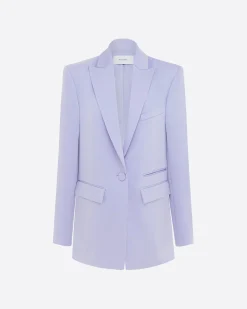 Alex Perry Single Breasted Oversized Blazer in Satin Crepe