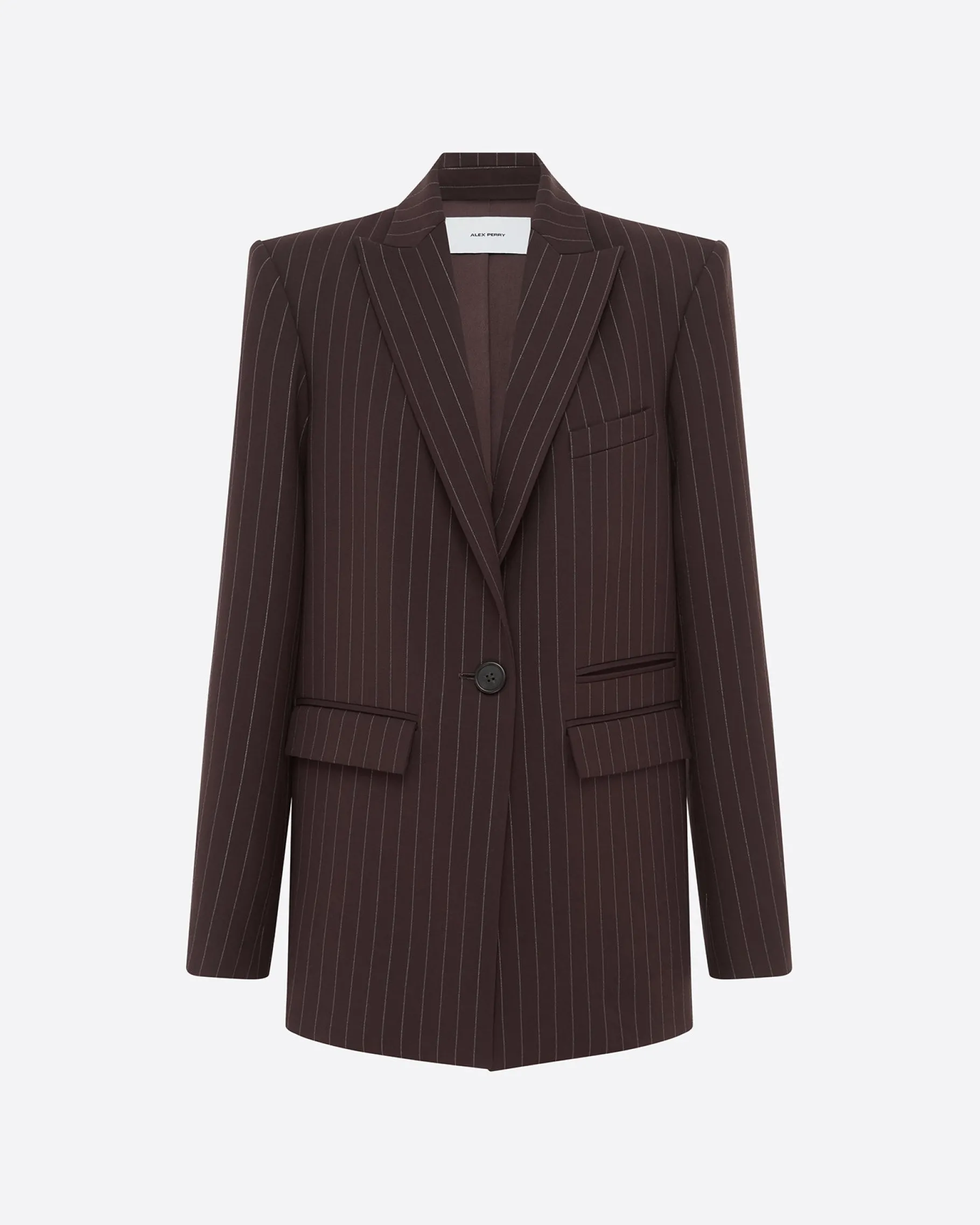 Alex Perry Single Breasted Oversized Blazer in Lurex Pinstripe