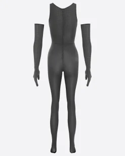 Alex Perry Singlet Catsuit in Crystal Jersey