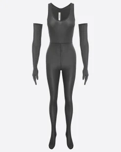 Alex Perry Singlet Catsuit in Crystal Jersey