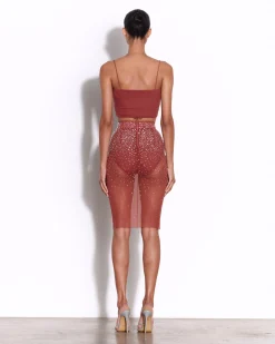 Alex Perry Skirt in Crystal Mesh