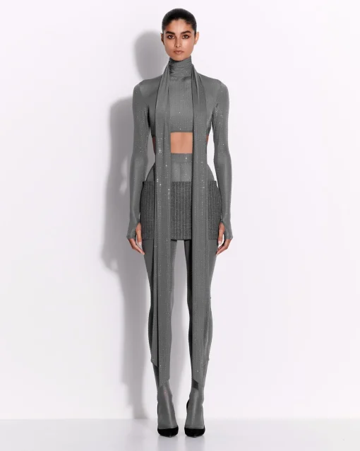 Alex Perry Stocking in Crystal Jersey