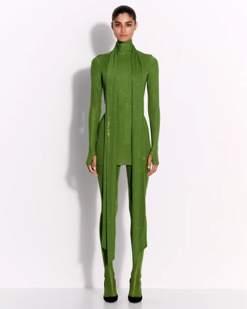 Alex Perry Stocking in Crystal Jersey