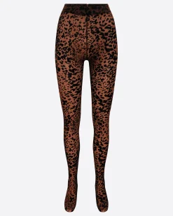 Alex Perry Stocking in Leopard Burnout