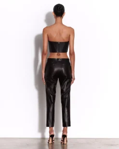 Alex Perry Strapless Corset Top in Leather