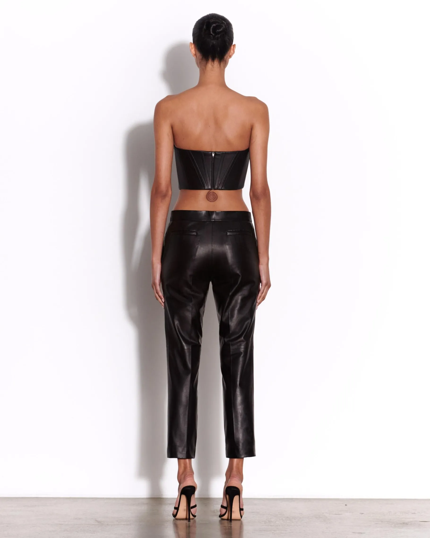 Alex Perry Strapless Corset Top in Leather