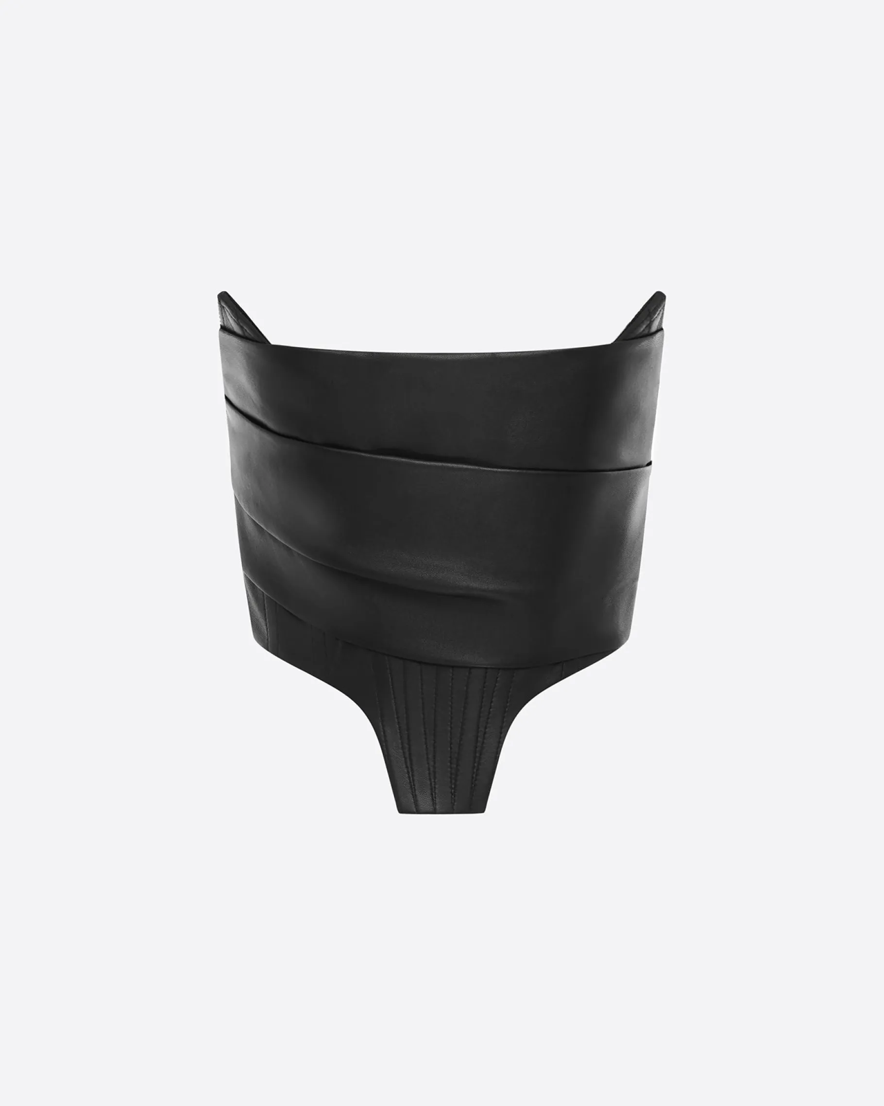 Alex Perry Strapless Corset Top in Leather