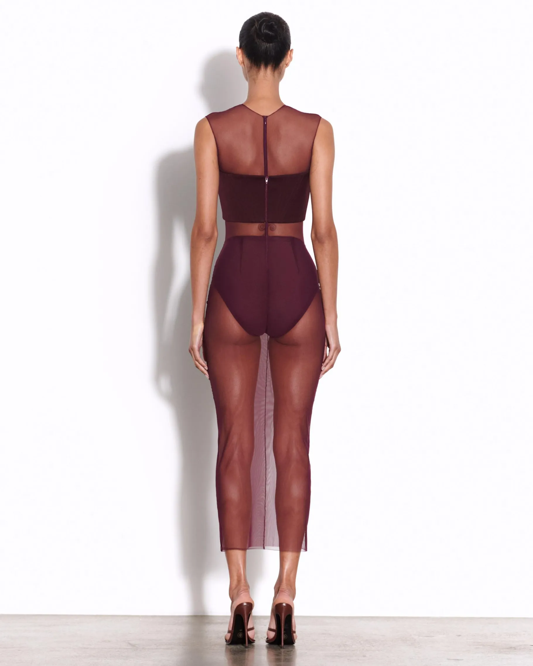 Alex Perry Strapless Corset Top in Wool Suiting