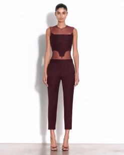 Alex Perry Strapless Corset Top in Wool Suiting
