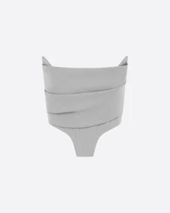 Alex Perry Strapless Corset Top in Wool Suiting