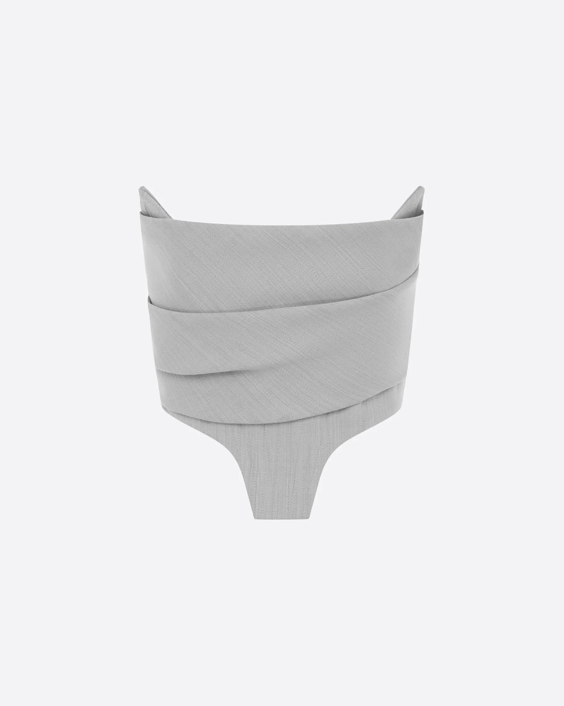 Alex Perry Strapless Corset Top in Wool Suiting